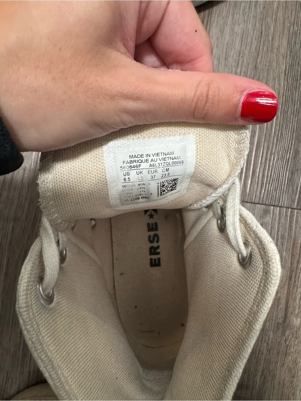 Converse High-Top Canvas Sneakers in Off-White